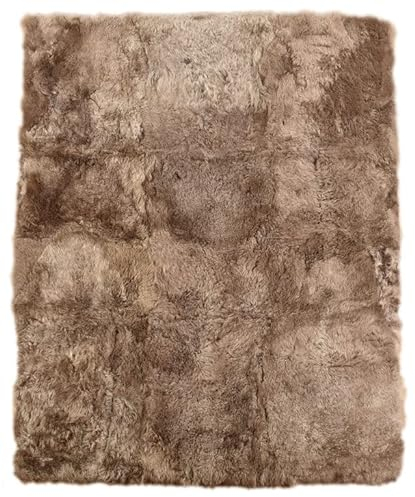 Generisch LAMMFELL Teppich Taupe CA. 190 x 160 cm Fell Teppich BRAUN AUS Island LAMMFELLEN