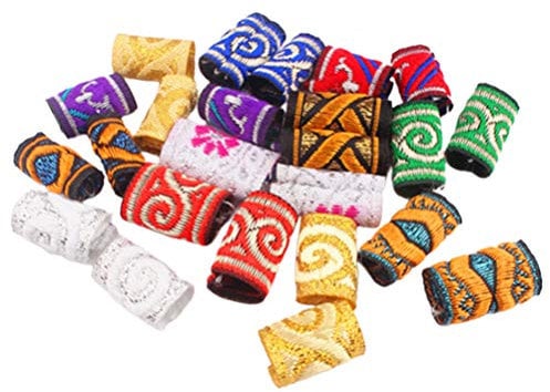 Lurrose 15pcs Fabric Dreadlock Beads Hair Braid Rings Hair Cuffs Hair Braiding Beads for Hair Accessory