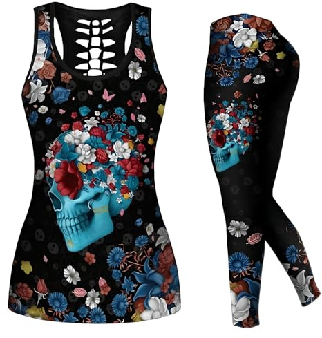 DRZHEAM S- XXL 2 Tenues décontractées en Forme de tête de Mort Femmes