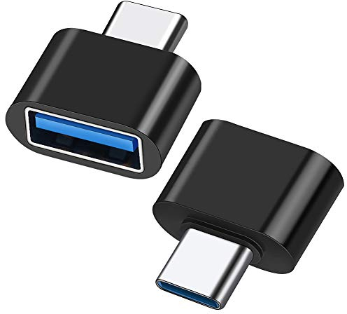 BORLTER CLAMP Adaptador USB C a USB A 3.0 (Paquete de 2), Adaptador Tipo C a USB 3.0 Compatible con MacBook, Teléfonos y Tabletas con Puertos USB-C, Negro