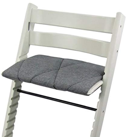 BAMBINIWELT Kissen für Erwachsene, Juniorkissen, Sitzkissen für Trittbrett, kompatibel mit Hochstuhl Stokke Tripp Trapp, Sitzkissen, Großes Kissen für Fußbrett (dunkelgrau)