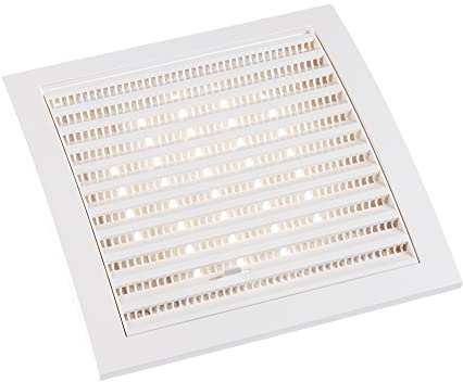 Steinberg14 Weiß Lüftungsgitter Ø 125mm mit Schieberegler mit Flansch Abschlussgitter - Abluftgitter für Wand und Decke - ABS-Kunststoff Gitter