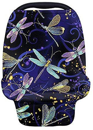 Jeiento Dragonfly Baby Stillbezug Mehrzweck-Abdeckung für Babyschale Baldachin, Einkaufswagen, Kinderwagen-Abdeckung für Jungen und Mädchen