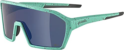 ALPINA RAM Q-LITE - Verspiegelte, Kontrastverstärkende & Beschlagfreie Sport- & Fahrradbrille Mit 100% UV-Schutz Für Erwachsene, turquoise-blur matt