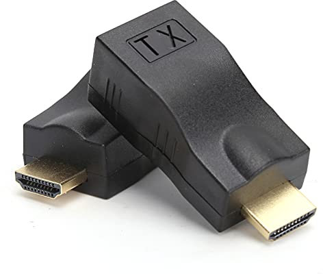 Extendeur D'adaptateur HDMI vers RJ45, Connecteur Réseau Ethernet Extendeur HDMI Cat5e Cat6 pour Projecteur de Moniteur DVD TV HD TV HD