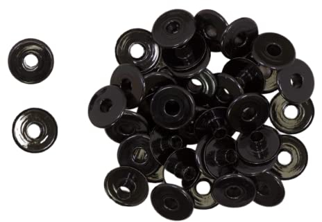Craftelier - Set mit 40 Wide Metallösen Ideal für Scrapbooking und Bastelarbeiten | Gültig für verschiedene Materialien | Ca. Größe Innendurchmesser 5 mm und Außendurchmesser 13 mm - Farbe Schwarz