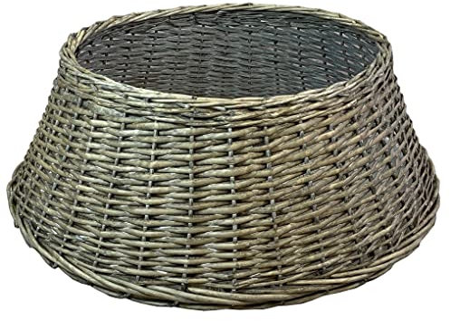 Large Grey Wicker Christmas Tree Skirt Surround