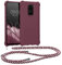 kwmobile Necklace Case kompatibel mit Xiaomi Redmi Note 9 Hülle - Cover mit Kordel zum Umhängen - Silikon Schutzhülle Bordeaux Violett