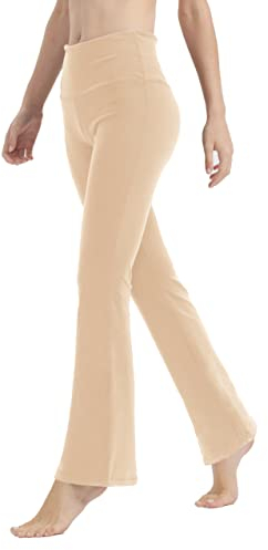LaiEr Yogahose für Damen, Bauchkontrolle, Workout, Bootleg-Hose, hohe Taille, 4-Wege-Stretch-Hose mit Innentaschen(Khaki,Large)