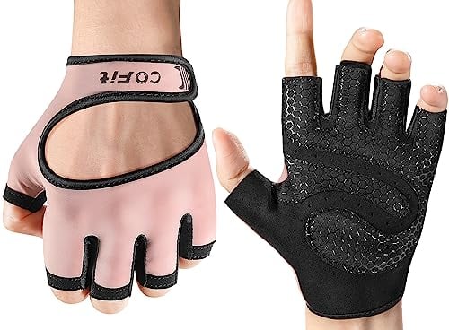 COFIT Ventilated Workout Gloves With Curved Open, Lightweight Summer Gym Gloves Multi Purposes for Weightlifting, Cycling, Exercise, Climbing and Rowing - Pink S