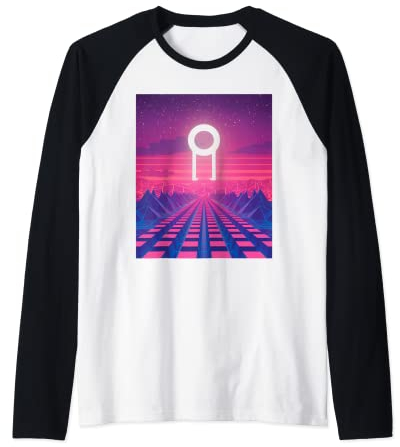 Retro 80er Jahre Outrun Horizon Shirt Raglan