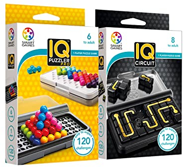 Smart Games - Iq Puzzler Pro + Iq Circuit | Geduldspiel Für Kinder Ab 6 Jahre | Logikspiele Konzentrationsspiele Ab 8 Jahre | Reisespiele Kinder