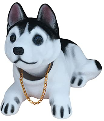 Hoshisea Wackelhund, Hund Wackelkopf, Auto Wackelkopf, Wackelkopf Hunde, für Auto Zifferblatt Dekoration, Bürotischdekoration, Wohnzimmerdekoration (Schwarz)
