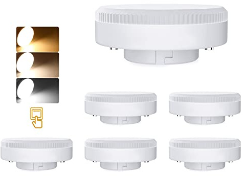 GX53 LED Lampen, 7W GX53 LED Birnen 3000K/4000K/6000K 700LM, AC 220-240V Nicht Dimmbar Kein Flackern, 6 Stück