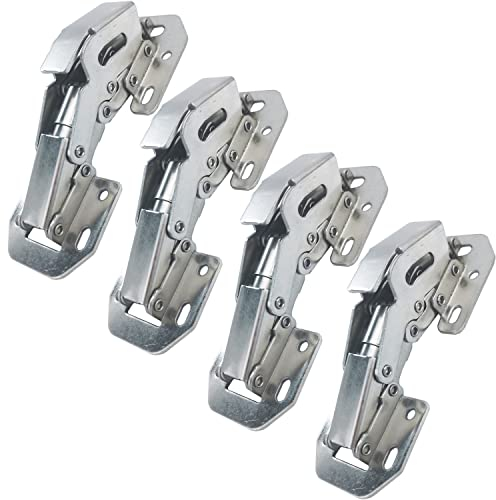 Qrity 4 Stück Scharniere 90° Möbelscharnier Soft Close Türscharniere Hydraulische Sanftes Schließen Scharniere Schranktür für Holztüren, Schranktür, Geeignet für die Dicke der Türverkleidung 12~22mm