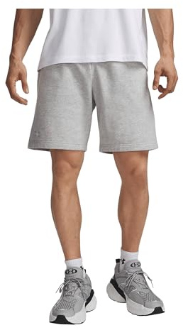 Under Armour Rival Fleece Shorts - Mod Gray Light Heather,White - LG