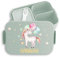 Kinder Bento Box Midi für Mepal Bentobox - Einhörner - Brotbox süßes Einhorn Lunchbox Unicorn Mädchen Geschenk Schulanfang I - 900 ml - Sage Grün - brotdose name personalisierte brotboxen