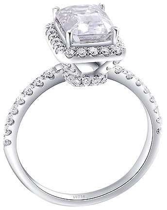 ANAZOZ Trauringe Weißgold 750, Eheringe für Frauen mit Stein Moissanit Ring 3ct Größe 65 (20.7)