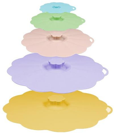 Tapa de vidrio de silicona para bebidas, hermética y reutilizable con orificio para colgar, accesorios de cocina para platos, arroz, vasos de agua, sopa, bebidas, frutas Coobaa