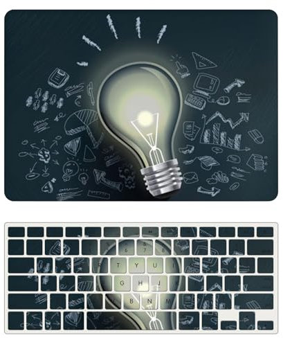 Coque Rigide Compatible avec Macbook Pro 13 Pouces Modèle A1502 A1425 2015 2014 2013 2012 avec Retina Display, Ultra Slim Mat Étui Plastique et Housse de Clavier, Ampoule