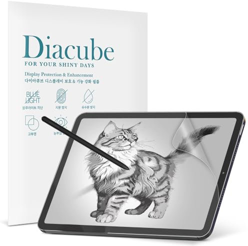 DIACUBE Paperfeel - Pellicola protettiva per Samsung Galaxy Tab S6 Lite da 10,4, antiriflesso, opaca, in PET per disegnare e scrivere come su carta, alta sensibilità al tatto, facile installazione,