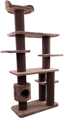 Flamingo Kratzbaum Mowgli – Braun, 218 cm | XXL-Kletterparadies für Katzen!