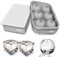 Walfos Silikon Eiswürfelform,großer Kugel-Eisball und großer quadratischer mit Deckel Eiswürfelbehälter,BPA Frei,Leicht abzubauenfür,perfekt für Whisky, Cocktails, Babynahrung,wiederverwendba（grau）