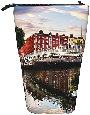 fifbird Dublin Irland Ha Penny Bridge Stehendes Federmäppchen, niedliche Stifttasche, Teleskop-Schreibwaren-Tasche, Make-up-Kosmetiktasche für Damen, Büro, Dublin Irland Ha Pe, Einheitsgröße,