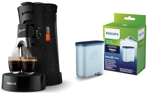 Philips Senseo Select CSA240/20 Kaffeepadmaschine & AquaClean Kalk- und Wasserfilter für Espressomaschine, Kein Entkalken bis 5000 Tassen, Einzelpack