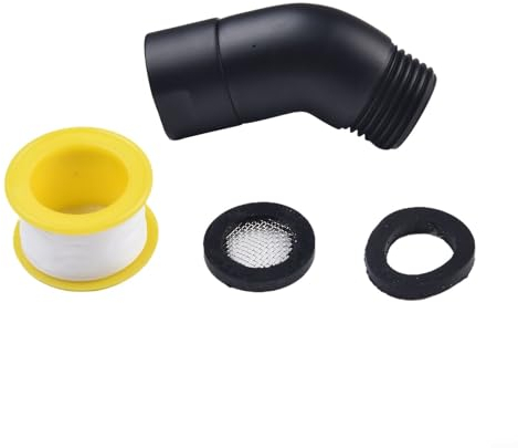 CNANRNANC G1/2 Winkelstück für Duschkopf Handbrause Top Spray Ellenbogen Schwarz Winkel Innengewinde und Außengewinde 135° Duschschlauch Adapter