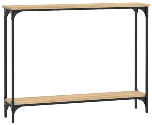 ULUYYUC Nachttisch Schmal Balkontisch Balkon Tisch Camping Tisch - Konsolentisch Sonoma-Eiche 100x22,5x75 cm Holzwerkstoff für Schlafzimmer Balkon Garten Wohnbereich