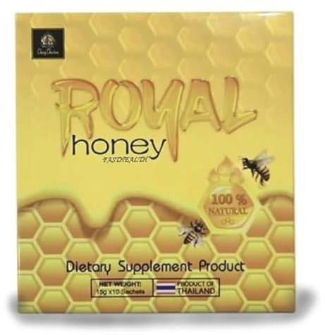 ROYAL HONEY GOLD - Miel afrodisíaca para hombre 100% natural con ginseng, fórmula intensa eficiente, 10 bolsas