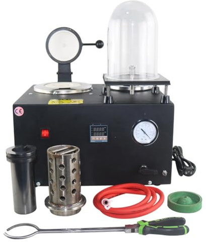 Vakuum-Casting-Maschine Alle in Einem Multifunktion Alen Integration Effiziente Digital Anzeige Hoch Temperatur Verfeinerung, 2kg Gold Schmelzofen für Schmelzschrott Silber (#1)