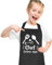 FRIUSATE Delantal Cocina Niño con 2 Bolsillos, de Chef Artista, Infantil Ajustable para Pintar, Cocinar, Hornear, Jardín y Cocina