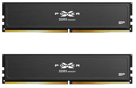 Silicon Power DDR5 64GB (2x32GB) Value Gaming 6000MT/s (PC5-48000) 288-pin CL38 1.35V UDIMM Desktop Memory Module RAM SP064GXLWU60BFDJ