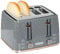 HOMCOM 4 Slice Toaster with 7 Browning Levels, High Lift, Reheat/Defrost/Cancel, Self-centring Function, Removable Crumb Tray, Auto Off, 1600W, Grey Honeycomb Texture