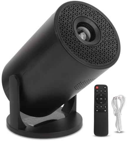 Proiettore Intelligente con BT, Piccolo Proiettore Cordless 1080P, Orientabile a 270°, Jack Audio da 3,5 Mm, Videoproiettore Portatile per PC Laptop Smartphone TV Stick