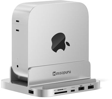 Minisopuru iExpandMate MINI218B PRO Mac Mini M4 Dock & Stand with M.2 NVMe SSD Enclosure, 10Gbps USB C/A, TF& SD, 2X USB A 2.0, Audio Jack, 8 in 1 Mac Mini Hub for Mac Mini M4/M4 Pro 2024