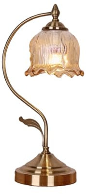 SJHPZG Lampe de Table à Fleurs Vintage Lampe de Chevet smal élégant 3 Couleurs température avec Une Teinte en Verre 17 Light de Bureau Floral Mignon pour Salon Chambre