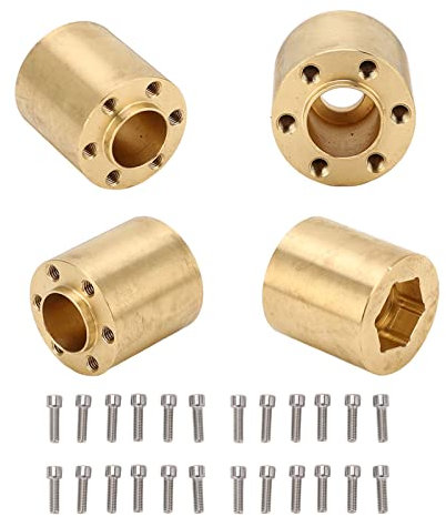 DMLENGOIN 4 PCs Messingrad Hex Hub Adapter RC Car Crawler Widden Adapter für 1/10 RC Crawler 1.9 2.2in VP Felgen (22mm)