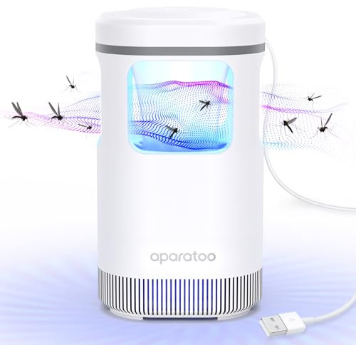 Insektenvernichter,Elektrischer Mückenfalle Mückenlampe mit USB,UV-Licht Insekten Mückenfalle Insektenlampe Fliegenvernichter für Schlafzimmer, Küche, Büro, Zuhause,Weiß