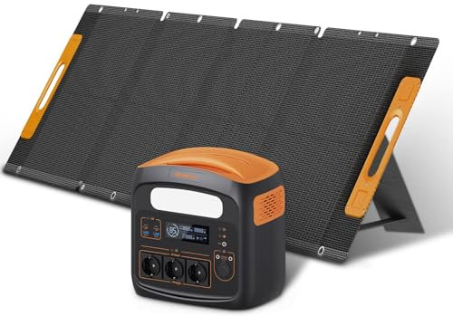 NECESPOW Generatore solare N1200 con pannello solare da 200 W, Power Station portatile 1102,5 Wh, 1200 W AC, PD100 W, generatore solare LiFePO4, per campeggio, camper, interruzioni di corrente