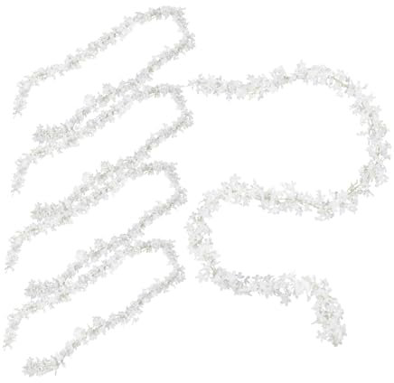 HOOTNEE 5 Pièces Vigne simulée Fleurs suspendues artificielles Fausse Fleur Faux Guirlande de Fleurs artificielles Fausses Plantes pour l'esthétique de la Chambre Plastique Blanche