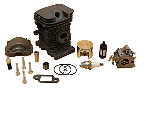 ZAPYVET Motosierra 37mm 38mm Cilindro de Motor pistón carburador Sierras de Cadena Piezas de Repuesto, for STIHL, 018 017 MS170 MS180 MS 180 170 Kit de carburador de 2 Tiempos(38MM MS180)