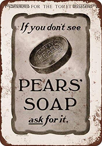 Metal Tin Sign 1902 Pears' Soaps Vintage Retro Aluminum Sign For Wall Decor 8X12 Inch