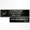Plaque boîte aux lettres personnalisée 10x2,5cm adhésive + Plaque Pas de Publicité 8x2cm - Gravure Laser – 22 Couleurs – Avec ou Sans Motif (Noir mat texte blanc)