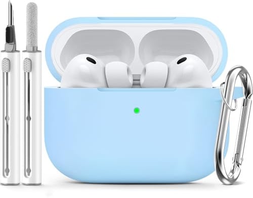 Inesore Compatible with AirPods Pro 3 Hülle - Sky Blue | Silicone Protective Case Cover for Apple Air Pod Pro 3rd (2025), Unisex Design, with Cleaning Kit