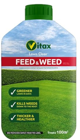 Lawn Clear Feed & Weed, Long-Lasting Protection, Encourages Deep Root Development, Enhanced Growth, Easy-To-Use, Dual-Action Lawn, Greener, Thicker, Weed-Free Garden, (500ml)
