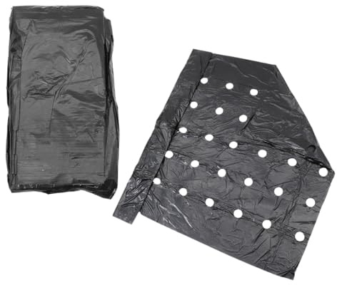 Ciieeo Film de Paillage Perforé Pe Noir 0,95x10m 2 Pièces pour Jardin et Agriculture, Film D’isolation Thermique, Paillis Plastique Respirant pour Cultures et Sols Agricoles