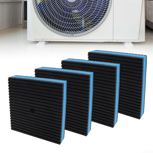 Strapazierfähige Anti-Vibrationspads, geripptes Gummi, für HVAC-Kompressor, Waschmaschine, Trockner, Geräuschreduzierung, stabile Unterstützung, 4 Stück